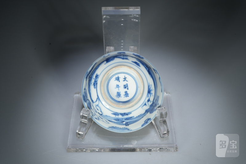 明 青花高士图茶圆 - 图5